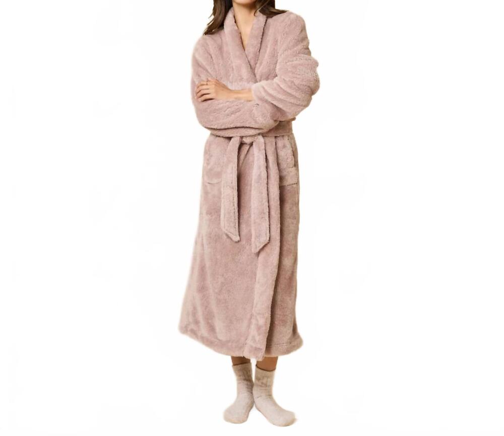 NEW SOFTIES women's dream plush wrap robe in coco